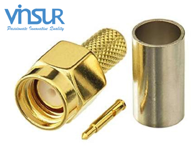 11511015 -- RF CONNECTOR - 50OHMS , SMA MALE , STRAIGHT , CRIMP TYPE , RG58, RG142, LMR195 CABLE